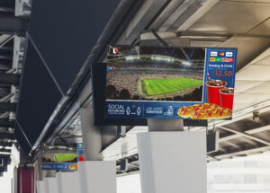 Blank LCD Screen display mock up banner in Subway station