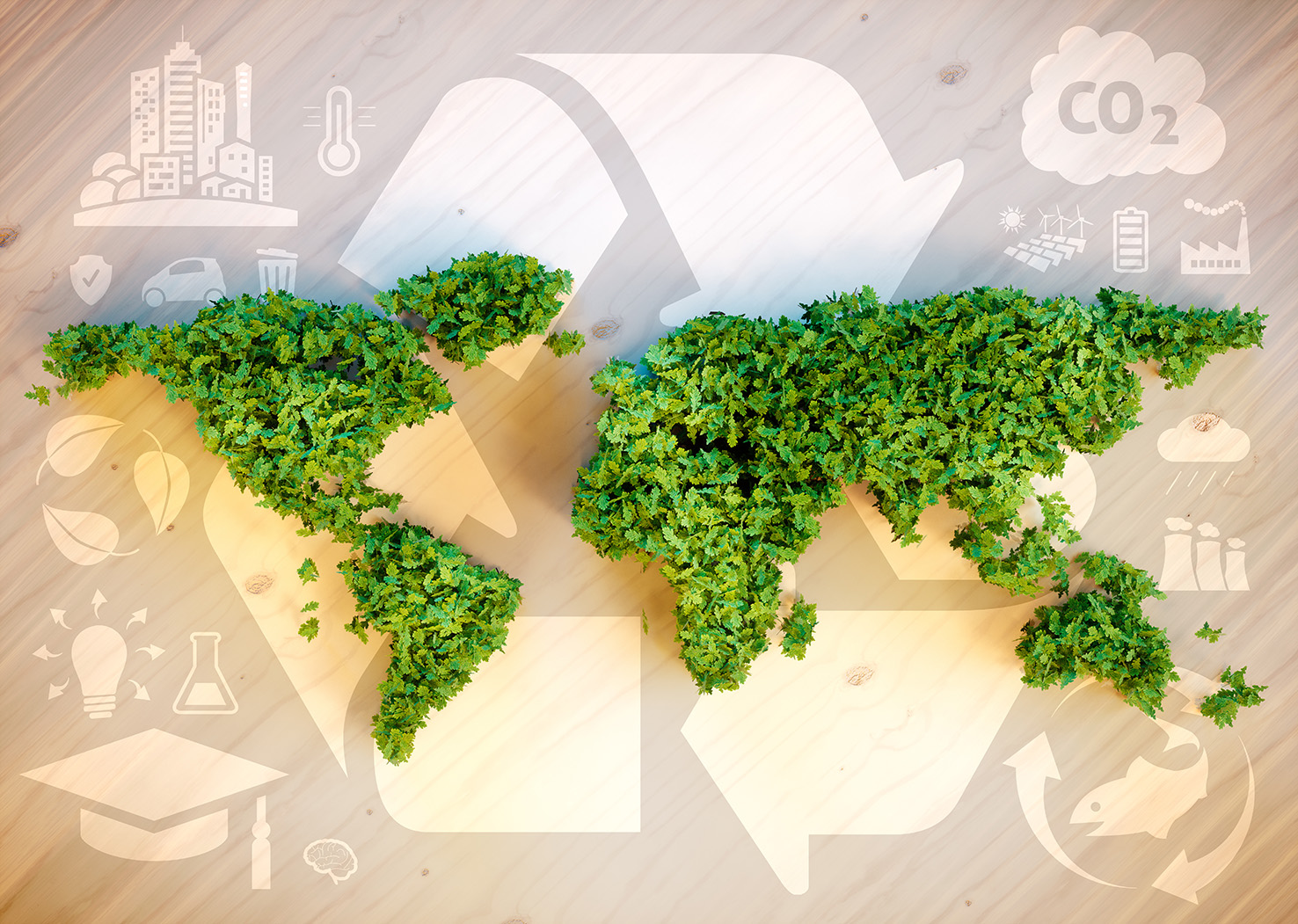 Sustainable,World,Concept.,3d,Computer,Generated,Image.